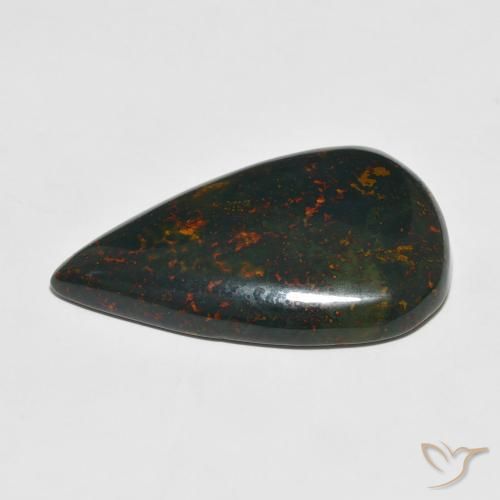 Pietra del sangue Multicolore naturale da 31.81 ct, Forma a pera, Opaco