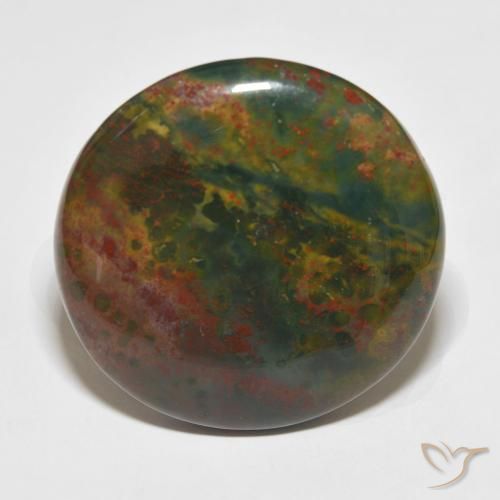 44.58ct Naturale Multicolore Pietra del sangue, Rotondo, Opaco