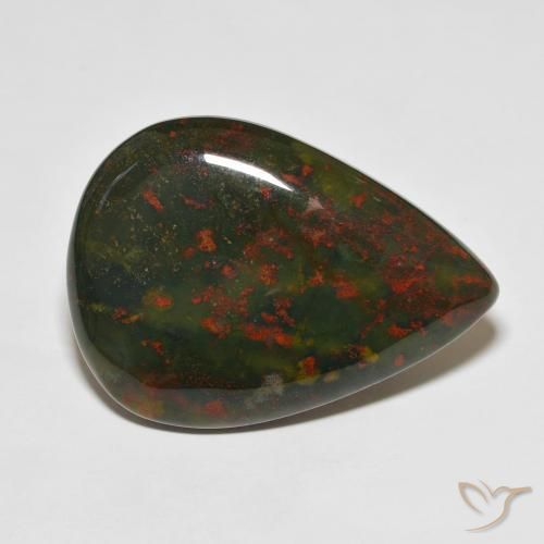 Pietra del sangue Multicolore naturale da 34.70 ct, Forma a pera, Opaco
