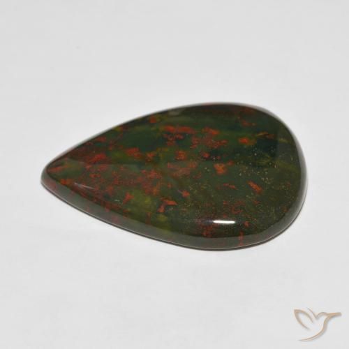 Pietra del sangue Multicolore naturale da 34.70 ct, Forma a pera, Opaco