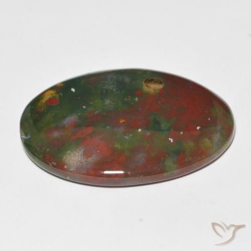 Pietra del sangue Verde e Rosso naturale da 23.01 ct, Ovale, Opaco