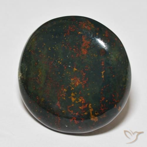 Pietra del sangue Verde e Rosso naturale da 34.68 ct, Rotondo, Opaco