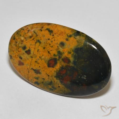 Pietra del sangue Multicolore naturale da 28.21 ct, Ovale, Opaco