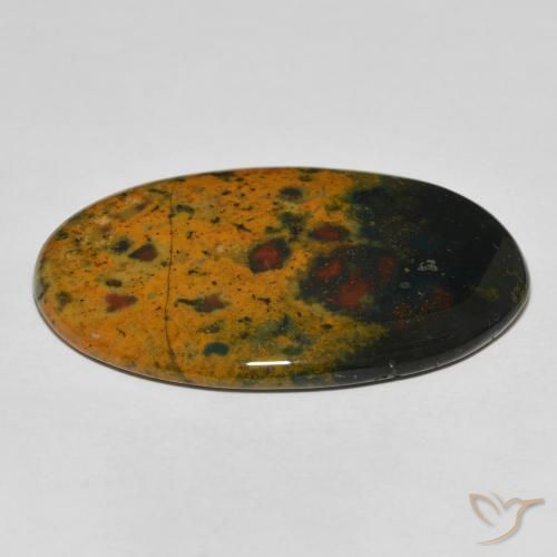 Pietra del sangue Multicolore naturale da 28.21 ct, Ovale, Opaco