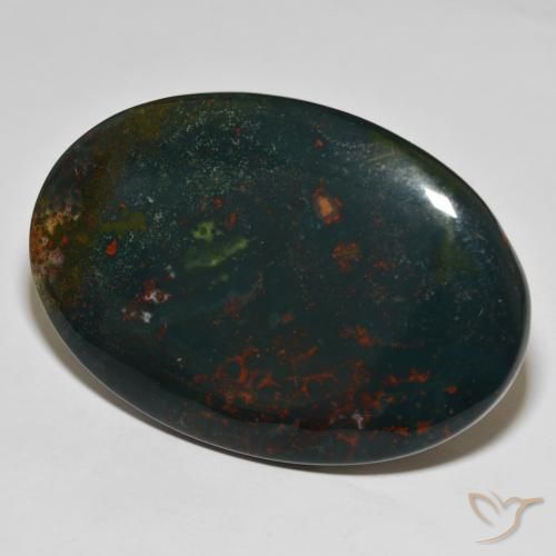 Pietra del sangue Verde scuro naturale da 70.16 ct, Ovale, Opaco