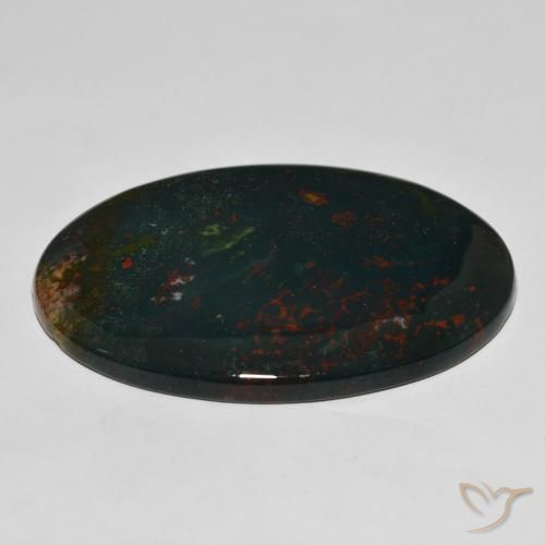 Pietra del sangue Verde scuro naturale da 70.16 ct, Ovale, Opaco