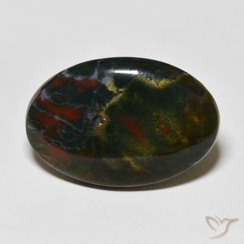 16.79ct Naturale Multicolore Pietra del sangue, Ovale, Opaco
