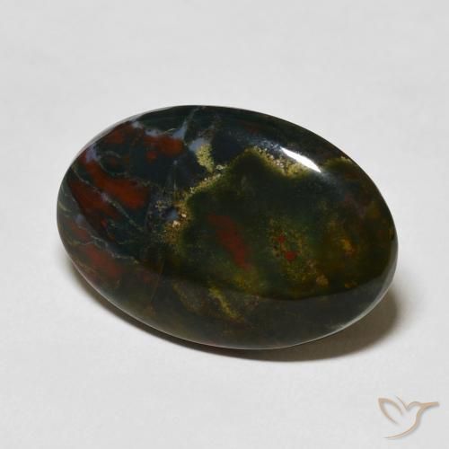 Eliotropio naturale multicolore da 16,79 ct, taglio ovale, opaco
