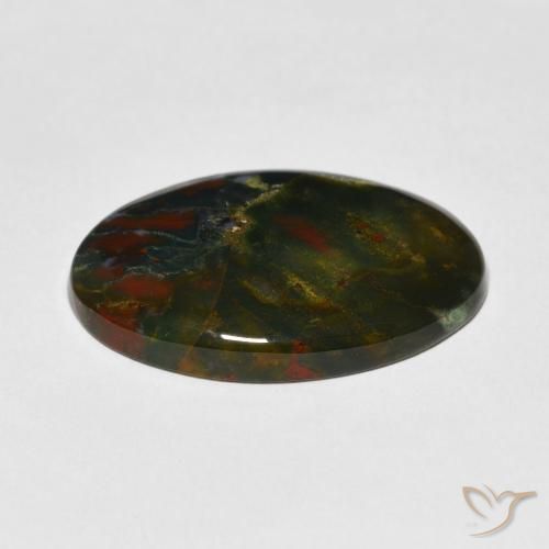 Eliotropio naturale multicolore da 16,79 ct, taglio ovale, opaco