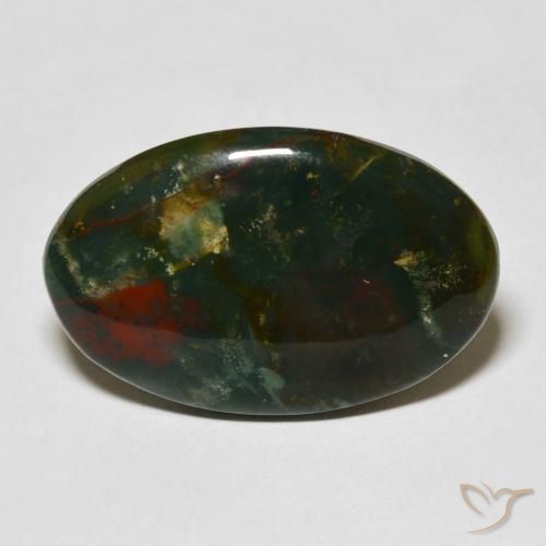 17.22ct Naturale Multicolore Pietra del sangue, Ovale, Opaco