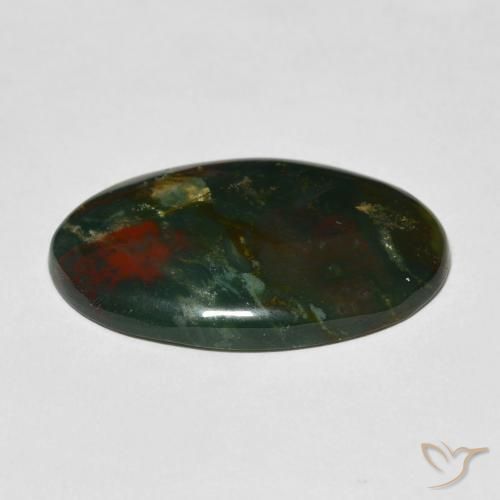 Pietra del sangue Multicolore naturale da 17.22 ct, Ovale, Opaco