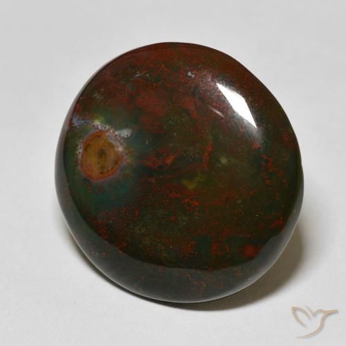 Pietra del sangue Verde e Rosso naturale da 29.21 ct, Rotondo, Opaco