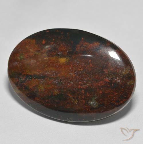 Pietra del sangue Multicolore naturale da 44.08 ct, Ovale, Opaco