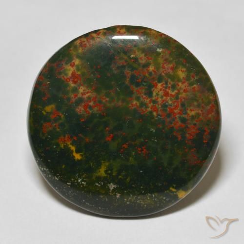 25.91ct Naturale Verde e Rosso Pietra del sangue, Rotondo, Opaco