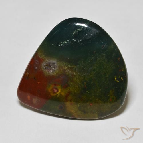 38.95ct Naturale Verde scuro Pietra del sangue, Forma a pera, Opaco