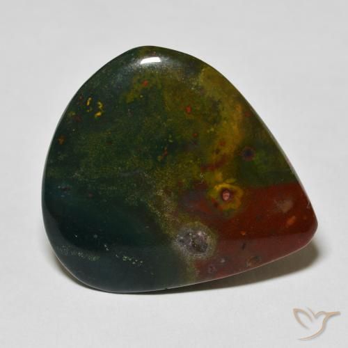 Pietra del sangue Verde scuro naturale da 38.95 ct, Forma a pera, Opaco