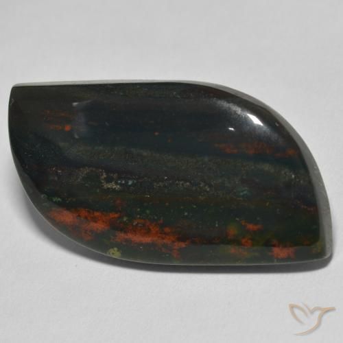26.95ct Naturale Verde e Rosso Pietra del sangue, Taglio a fantasia, Opaco