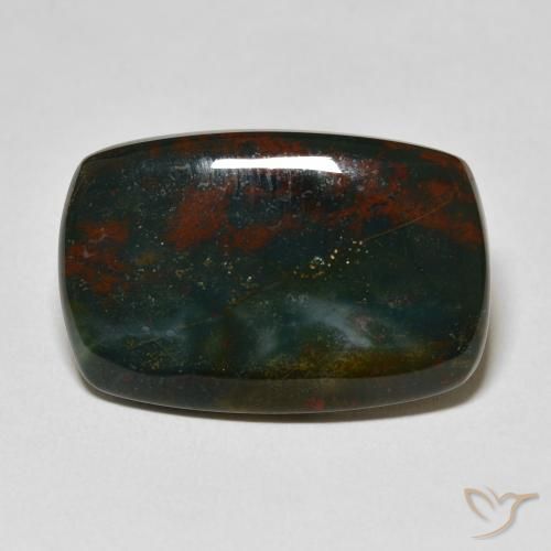 18.75ct Naturale Verde scuro Pietra del sangue, Cuscino, Opaco