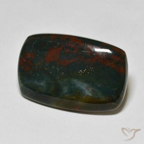 Pietra del sangue Verde scuro naturale da 18.75 ct, Cuscino, Opaco