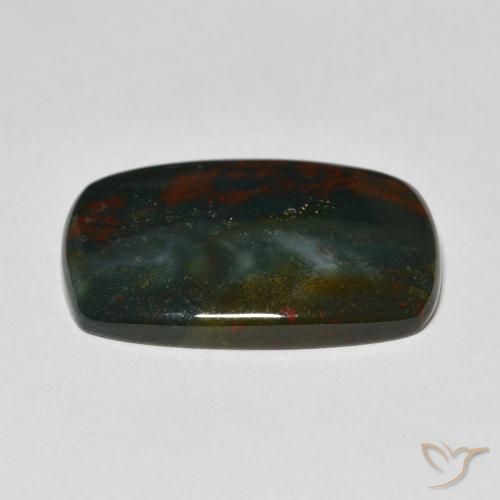 Pietra del sangue Verde scuro naturale da 18.75 ct, Cuscino, Opaco
