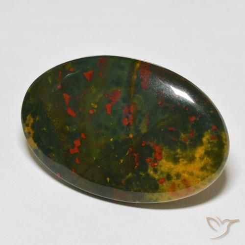 Pietra del sangue Verde e Rosso naturale da 38.49 ct, Ovale, Opaco