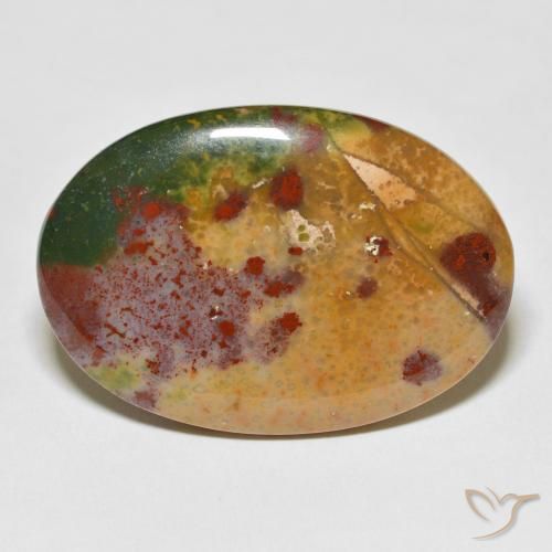 40.37ct Naturale Multicolore Pietra del sangue, Ovale, Opaco