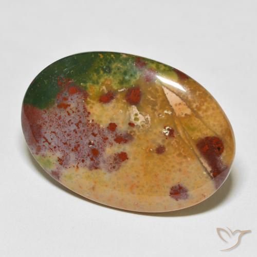 Pietra del sangue Multicolore naturale da 40.37 ct, Taglio ovale, Opaco