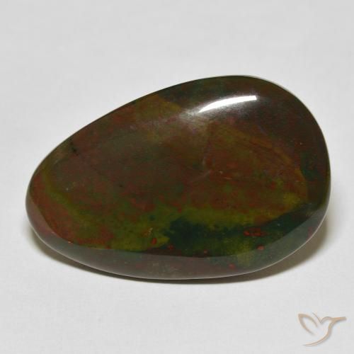 Pietra del sangue Verde e Rosso naturale da 34.76 ct, Taglio a fantasia, Opaco