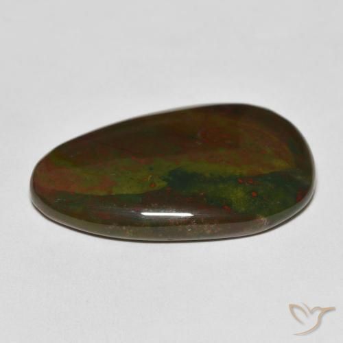 Pietra del sangue Verde e Rosso naturale da 34.76 ct, Taglio a fantasia, Opaco