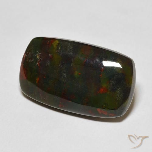 Pietra del sangue Verde e Rosso naturale da 15.98 ct, Taglio a cuscino, Opaco