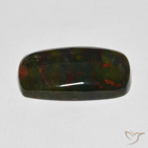 Pietra del sangue Verde e Rosso naturale da 15.98 ct, Taglio a cuscino, Opaco