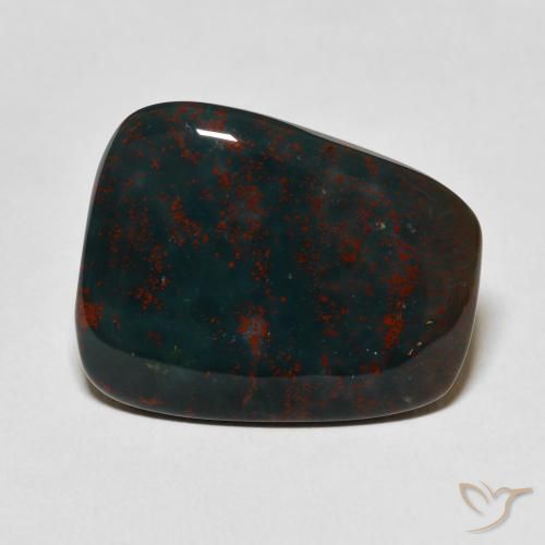 16.09ct Naturale Verde e Rosso Pietra del sangue, Taglio a fantasia, Opaco