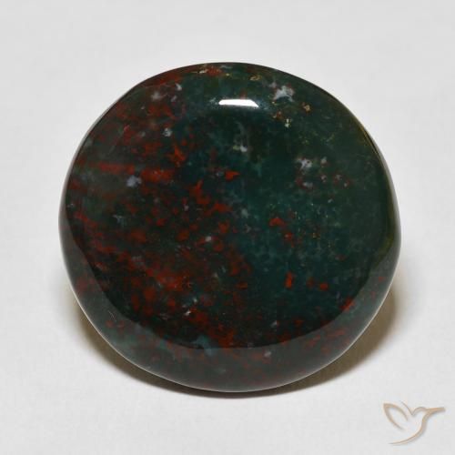 22.52ct Naturale Verde e Rosso Pietra del sangue, Rotondo, Opaco