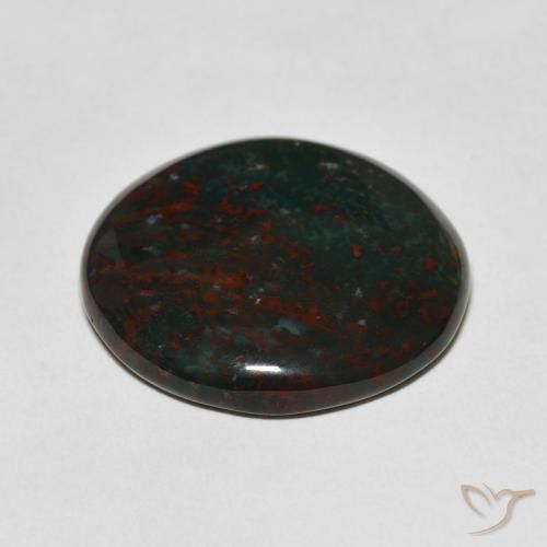 Pietra del sangue Verde e Rosso naturale da 22.52 ct, Rotondo, Opaco