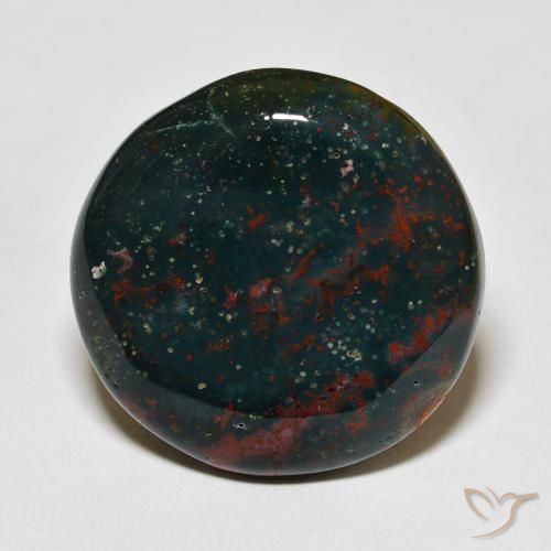 29.09ct Naturale Verde e Rosso Pietra del sangue, Rotondo, Opaco
