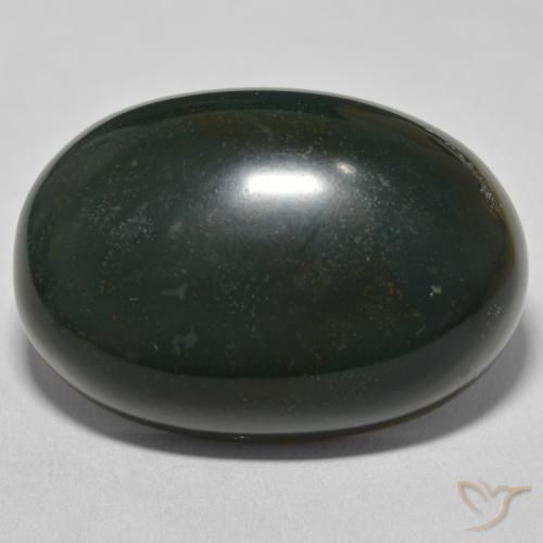 55.24ct Naturale Verde scuro Pietra del sangue, Ovale, Opaco