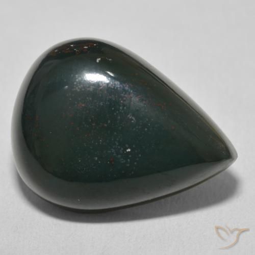 Pietra del sangue Verde e Rosso naturale da 24.30 ct, Forma a pera, Opaco