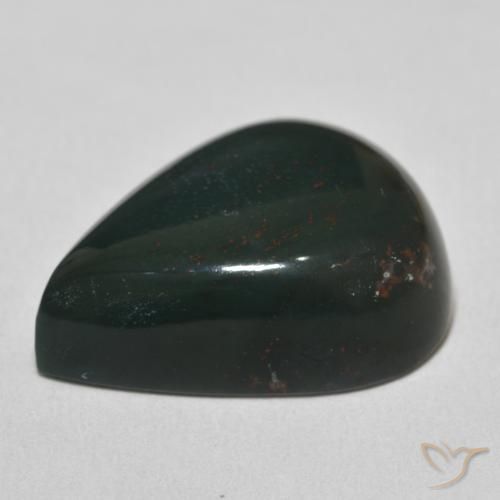 Pietra del sangue Verde e Rosso naturale da 24.30 ct, Forma a pera, Opaco