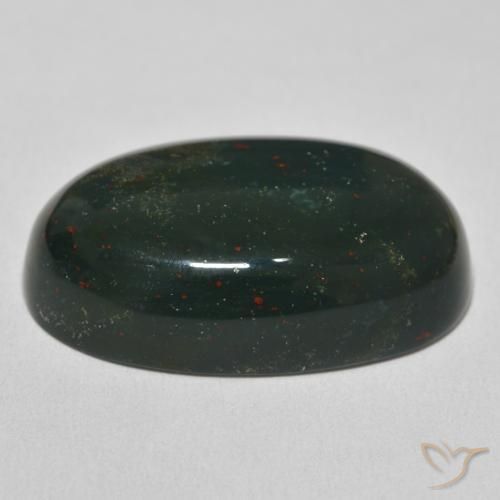 Pietra del sangue Verde scuro naturale da 37.80 ct, Ovale, Opaco