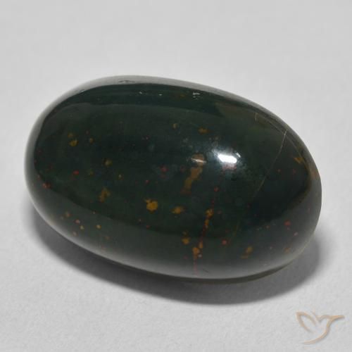 Pietra del sangue Verde e Rosso naturale da 20.45 ct, Ovale, Opaco