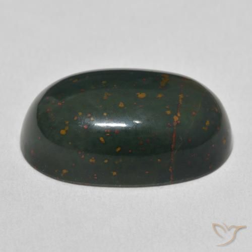 Pietra del sangue Verde e Rosso naturale da 20.45 ct, Ovale, Opaco