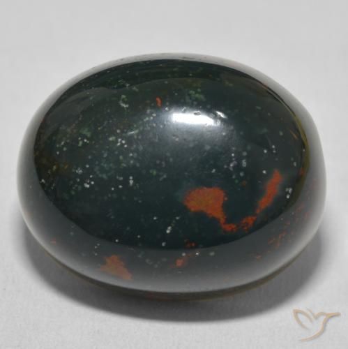 32.22ct Naturale Verde scuro Pietra del sangue, Ovale, Opaco