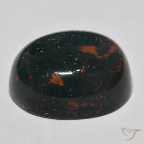 Pietra del sangue Verde scuro naturale da 32.22 ct, Ovale, Opaco