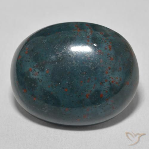 16.08ct Naturale Verde foresta Pietra del sangue, Ovale, Opaco