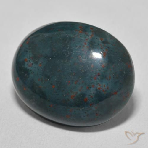 Pietra del sangue Verde foresta naturale da 16.08 ct, Ovale, Opaco
