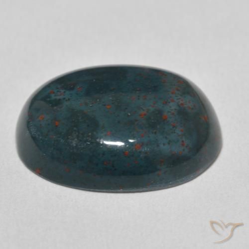 Pietra del sangue Verde foresta naturale da 16.08 ct, Ovale, Opaco
