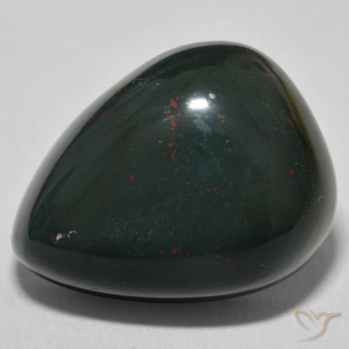 29.36ct Naturale Verde scuro Pietra del sangue, Forma a pera, Opaco