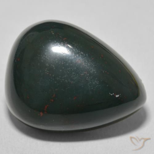 Pietra del sangue Verde scuro naturale da 29.36 ct, Forma a pera, Opaco