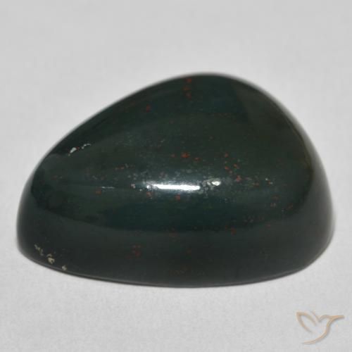 Pietra del sangue Verde scuro naturale da 29.36 ct, Forma a pera, Opaco