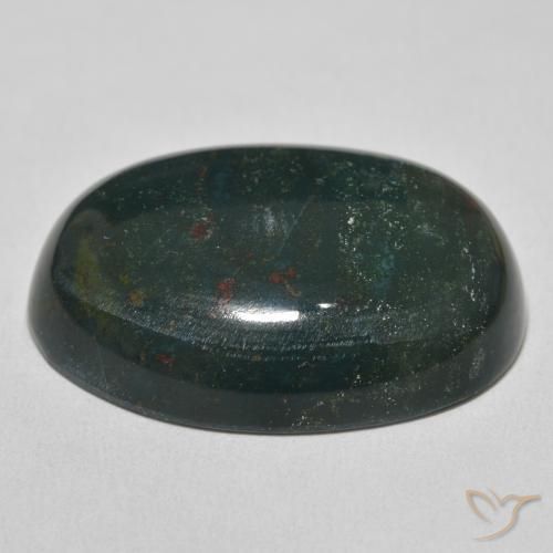Pietra del sangue Verde foresta naturale da 44.03 ct, Ovale, Opaco